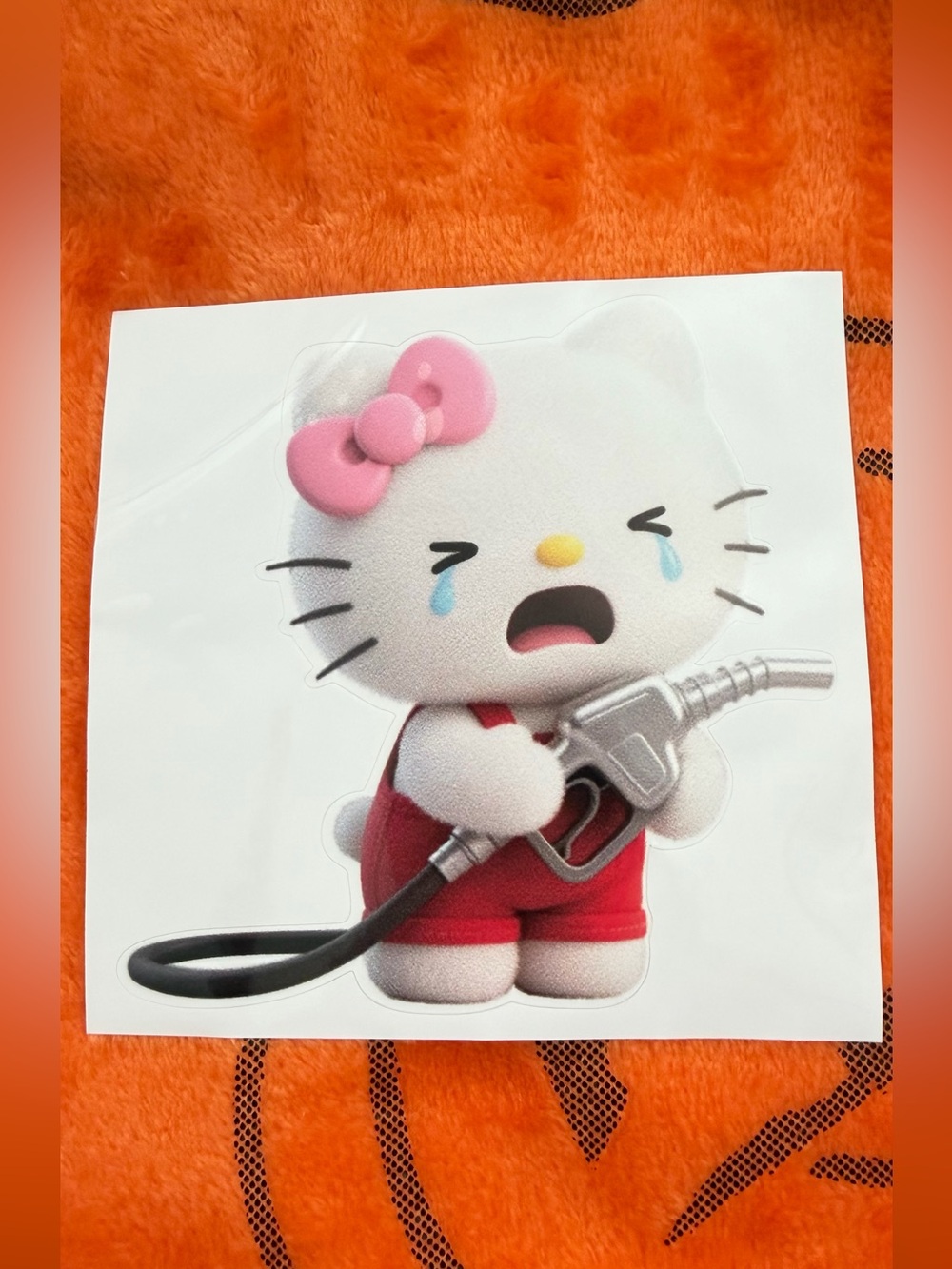 Hello Kitty Pink Bow & Red Outfit car Sticker Decal
